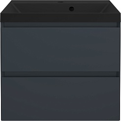 Style Line Тумба под раковину Манхэттен 60 Plus подвесная эмаль графит матовая – фотография-6